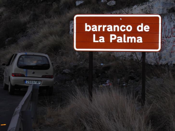 Barranco de La Palma sign