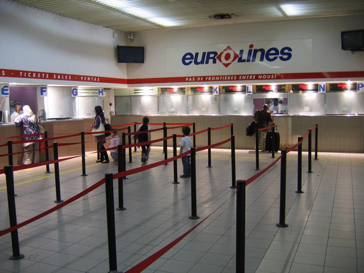 Eurolines ticket counters at Gallieni bus station
