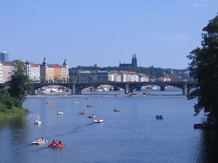 Prague boat rentals and Vyšehrad view Prague boat rentals and Vyšehrad