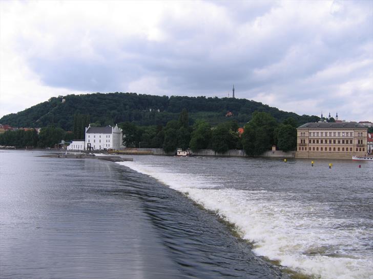 The weir near Charles Bridge Prague river weir