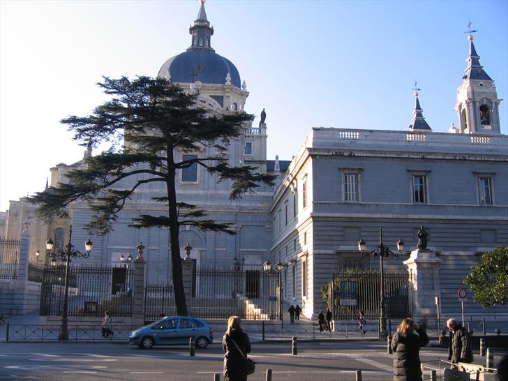 Calle Bailen and Almudena Cathedral Calle Bailen and Almudena Cathedral