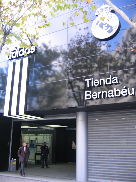 Real Madrid fan shop at Santiago Bernabeu Real Madrid fan shop at Santiago Bernabeu
