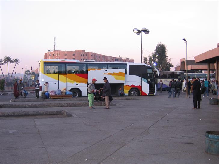 Bus platforms at Marrakech bus station Bus platforms