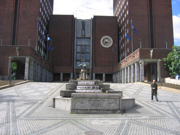 Oslo City Hall main entrance Oslo City Hall main entrance