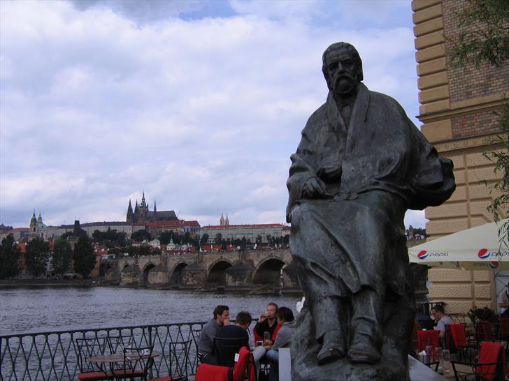 Smetana Monument with Charles Bridge in the background Smetana Monument in Prague