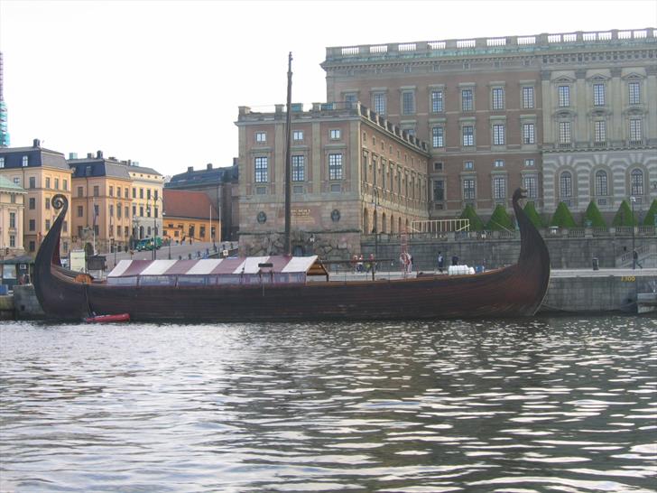 Viking Ship in front of Stockholm Royal Palace Viking Ship in front of Stockholm Royal Palace